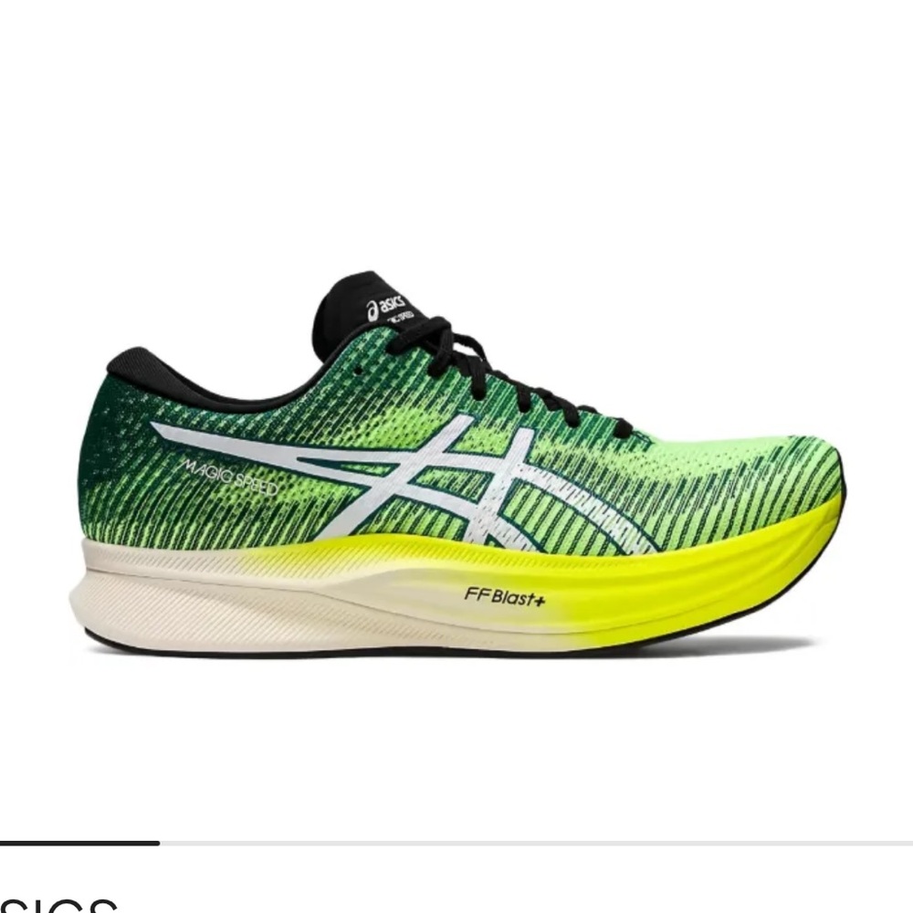 ASICS Magic Speed 2 Green and Yellow Running Shoes US Men’s 11